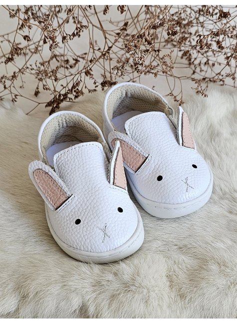 Rabbit Hakiki Deri Beyaz Ortopedik Çocuk Ayakkabı