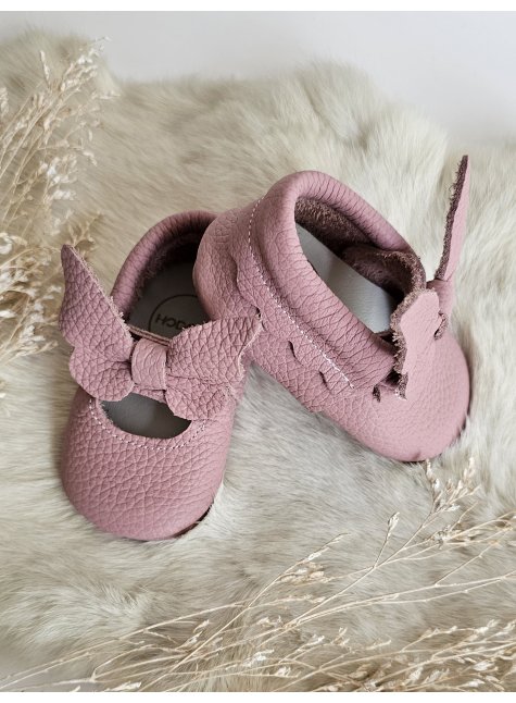 Alice Soft Pembe Hakiki Deri Bebek Makosen Patik
