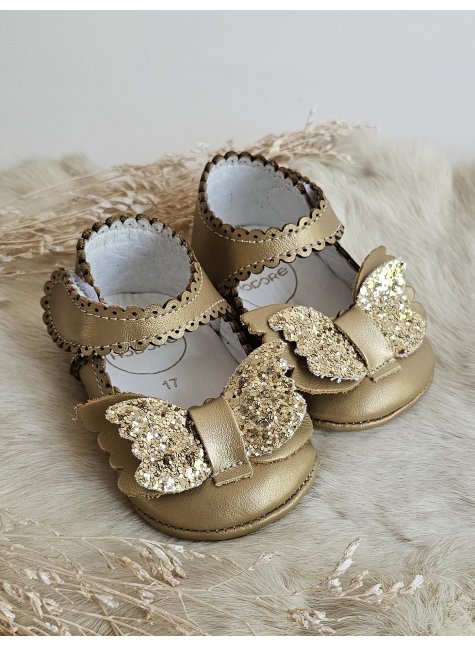 Angel Platin Gold Hakiki Deri Bebek Makosen Patik