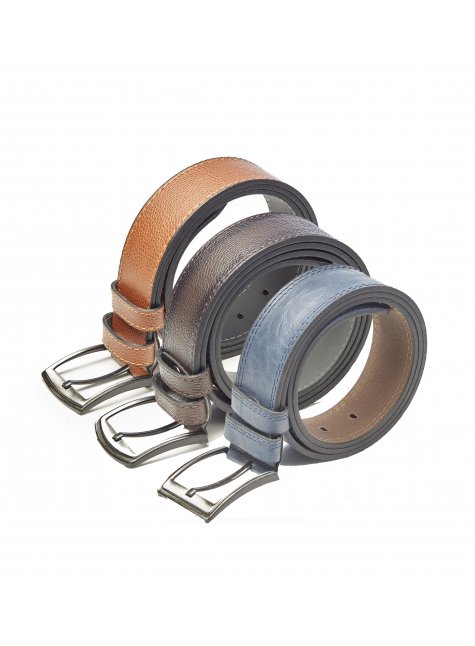 3 Adet Taba-Kahve-Lacivert Spor Kot Kemeri 4.5 cm