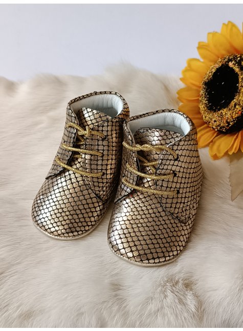 Hakiki Deri Bebek Gold Baskılı