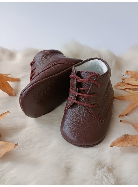Hakiki Deri Bebek Botu Bordo