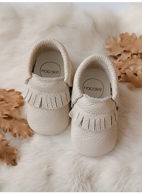 Rocco Krem Hakiki Deri Bebek Patik Makosen