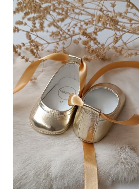 Fiore Gold Hakiki Deri Bebek Babet Makosen