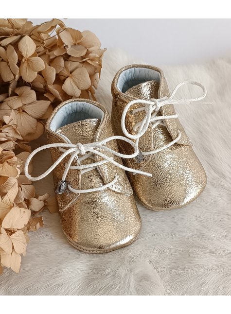 Hakiki Deri Bebek Botu Gold