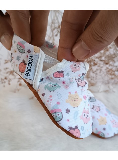 Kaydırmaz Taban Şaşkın Baykuşlar Bebek Patik Kreş Ayakkabısı
