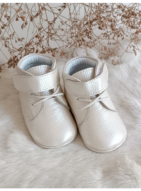 Briza Krem Hakiki Deri Cırt Cırtlı Bebek Botu