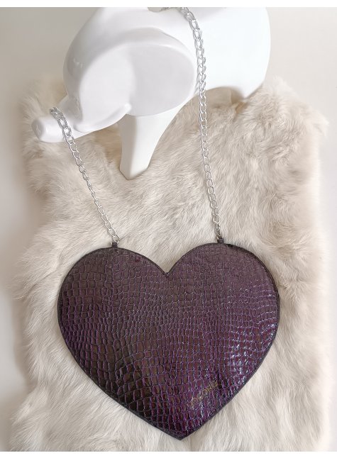 LoveBerry Hakiki Deri Çocuk Çanta Mor Baskılı