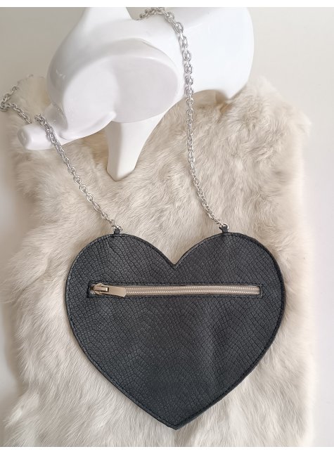 LoveBerry Hakiki Deri Çocuk Çanta Baskılı Gri