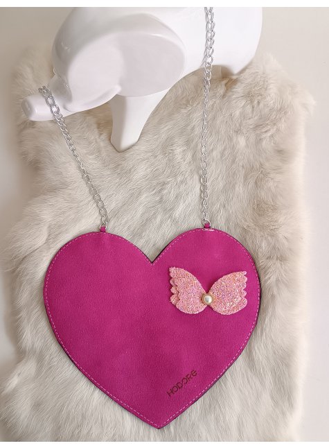 LoveBerry Hakiki Deri Çocuk Çanta Fuşya